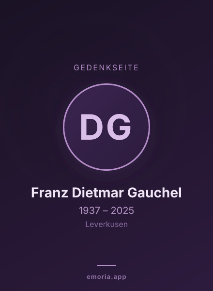 Gedenkportrait von Dr. med. Franz Dietmar Gauchel