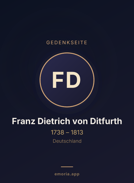Gedenkportrait von Franz Dietrich von Ditfurth