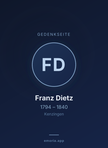 Gedenkportrait von Franz Dietz