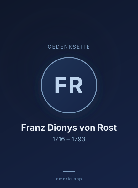 Gedenkportrait von Franz Dionys von Rost