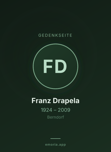 Gedenkportrait von Franz Drapela