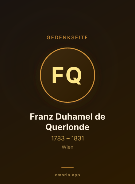 Gedenkportrait von Franz Duhamel de Querlonde