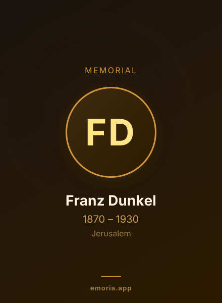 Memorial portrait of Franz Dunkel