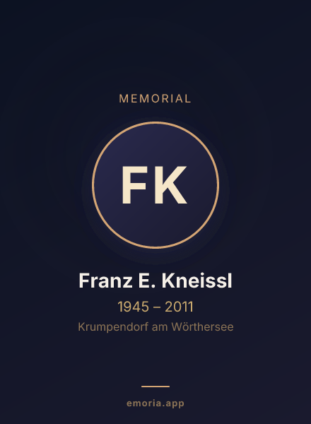 Memorial portrait of Franz E. Kneissl