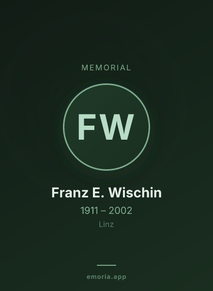 Memorial portrait of Franz E. Wischin
