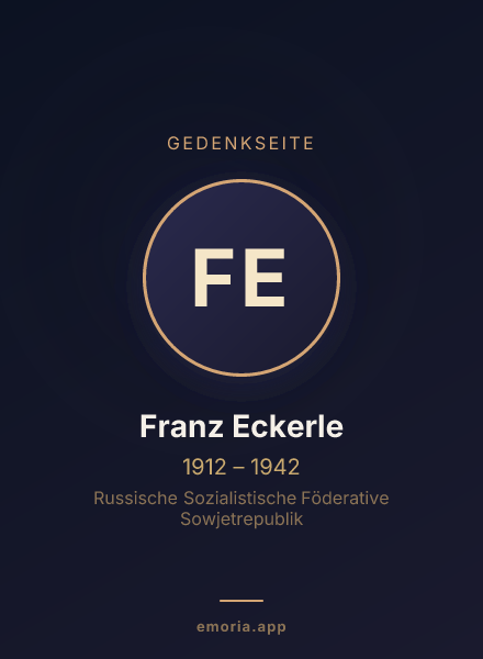 Gedenkportrait von Franz Eckerle
