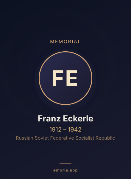 Memorial portrait of Franz Eckerle