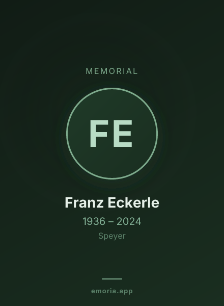 Memorial portrait of Franz Eckerle