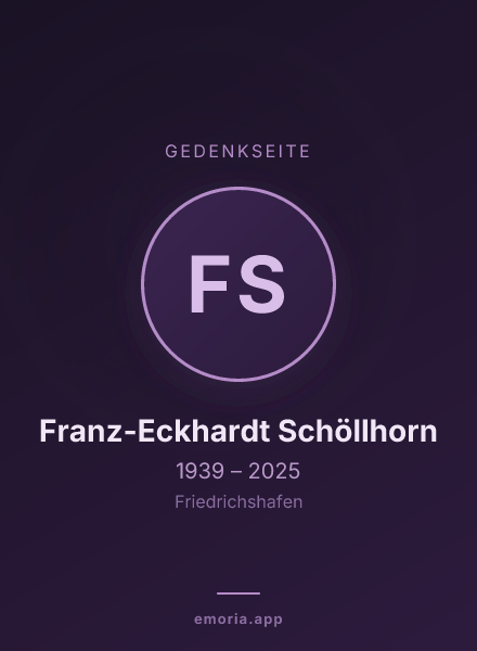Gedenkportrait von Franz-Eckhardt Schöllhorn