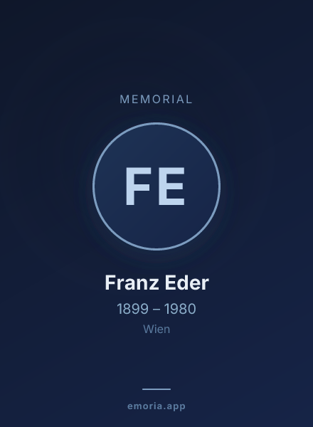 Memorial portrait of Franz Eder