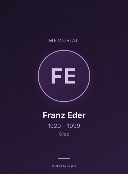Memorial portrait of Franz Eder