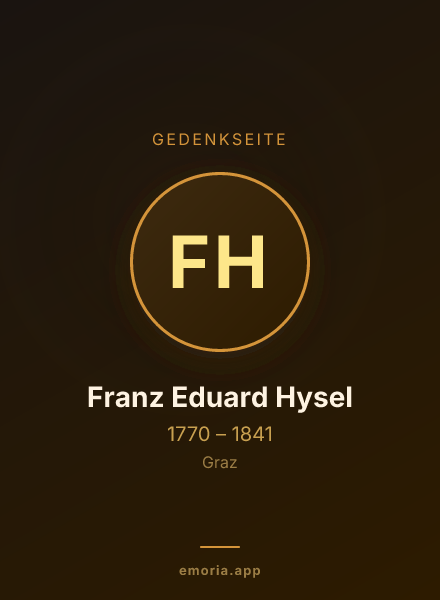Gedenkportrait von Franz Eduard Hysel