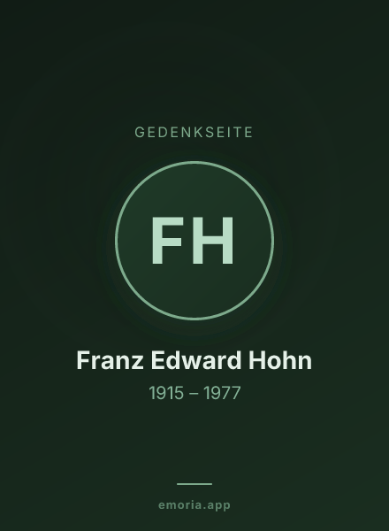 Gedenkportrait von Franz Edward Hohn