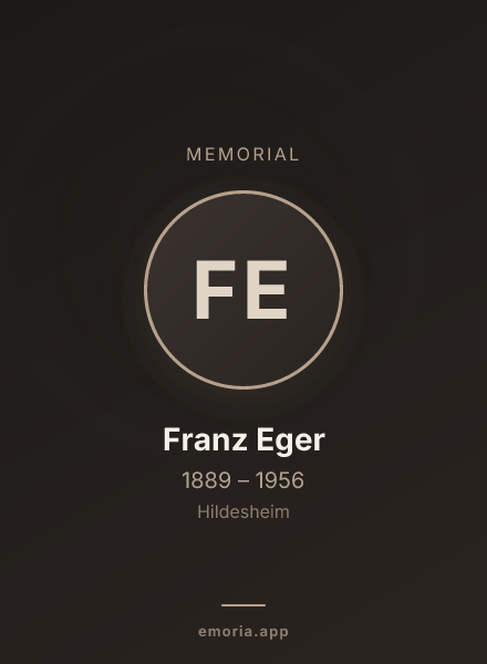 Memorial portrait of Franz Eger