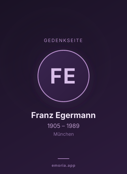 Gedenkportrait von Franz Egermann