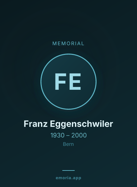 Memorial portrait of Franz Eggenschwiler