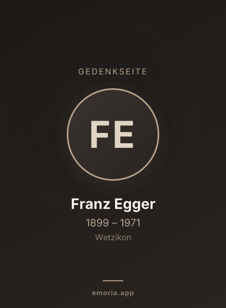 Gedenkportrait von Franz Egger