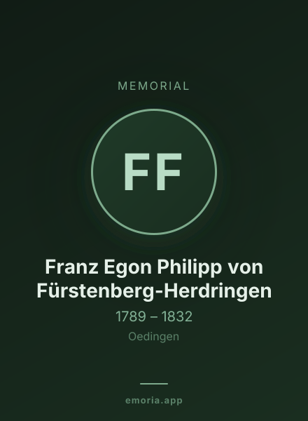 Memorial portrait of Franz Egon Philipp von Fürstenberg-Herdringen