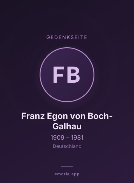 Gedenkportrait von Franz Egon von Boch-Galhau