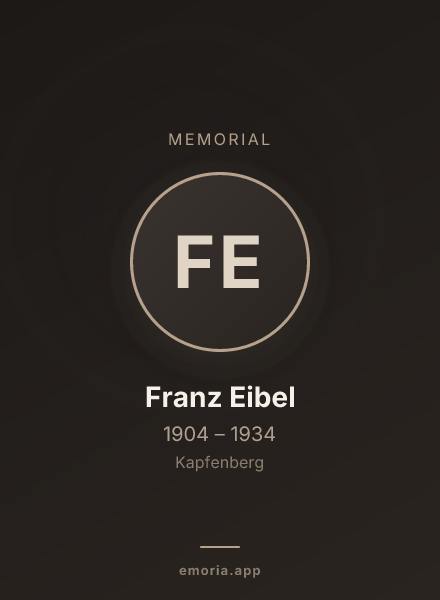 Memorial portrait of Franz Eibel