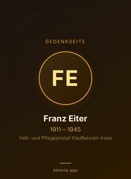 Gedenkportrait von Franz Eiter