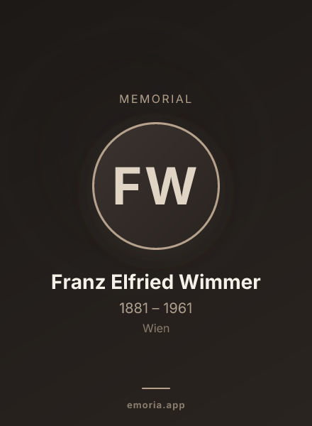 Memorial portrait of Franz Elfried Wimmer