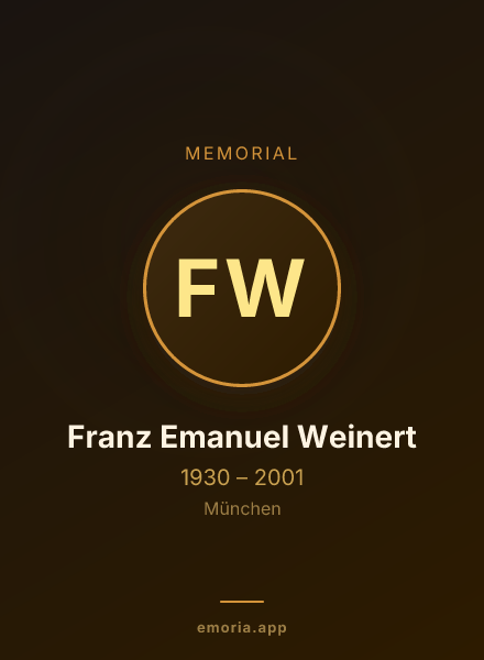 Memorial portrait of Franz Emanuel Weinert