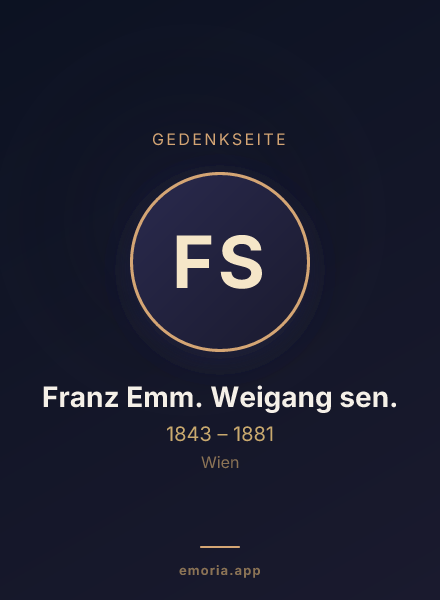 Gedenkportrait von Franz Emm. Weigang sen.
