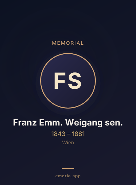 Memorial portrait of Franz Emm. Weigang sen.