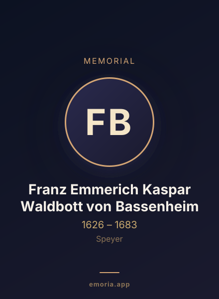 Memorial portrait of Franz Emmerich Kaspar Waldbott von Bassenheim