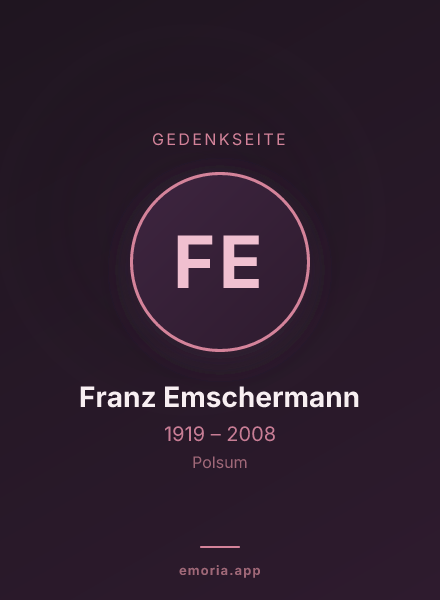 Gedenkportrait von Franz Emschermann