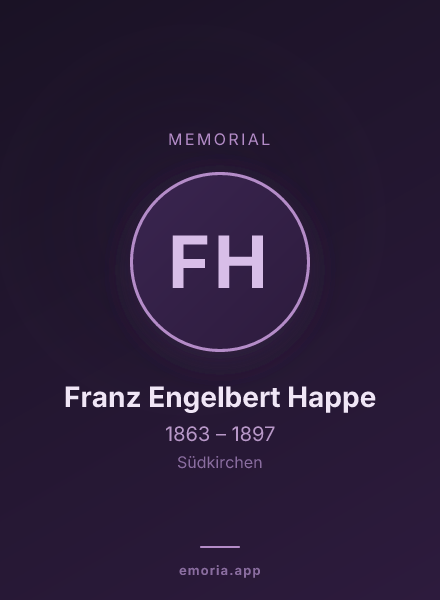 Memorial portrait of Franz Engelbert Happe