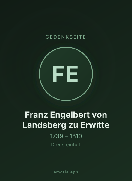 Gedenkportrait von Franz Engelbert von Landsberg zu Erwitte