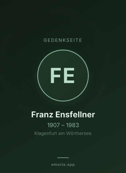 Gedenkportrait von Franz Ensfellner