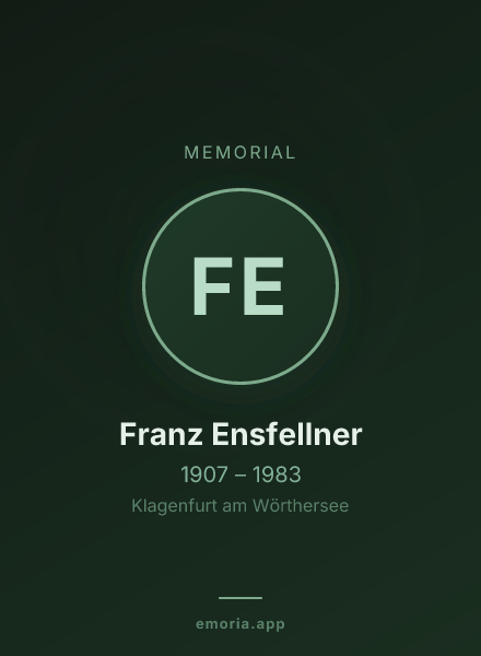 Memorial portrait of Franz Ensfellner