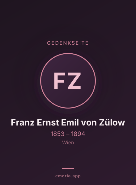 Gedenkportrait von Franz Ernst Emil von Zülow
