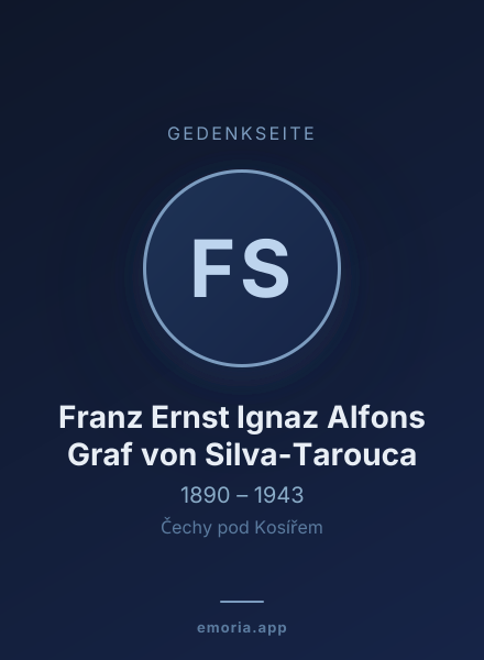 Gedenkportrait von Franz Ernst Ignaz Alfons Graf von Silva-Tarouca