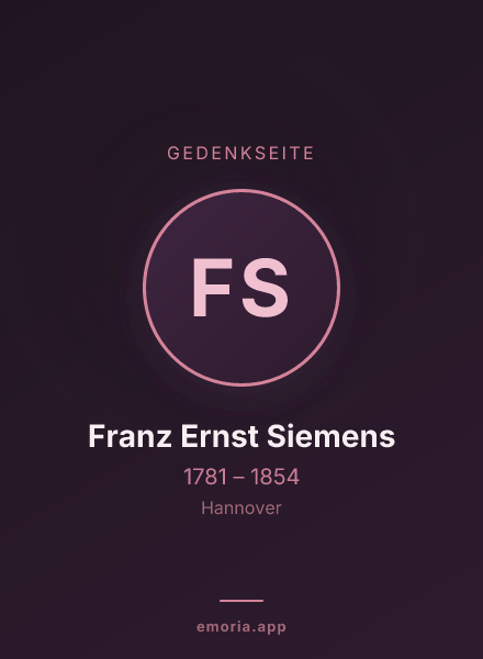 Gedenkportrait von Franz Ernst Siemens