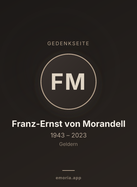Gedenkportrait von Franz-Ernst von Morandell