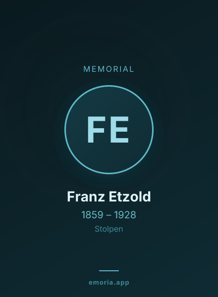 Memorial portrait of Franz Etzold