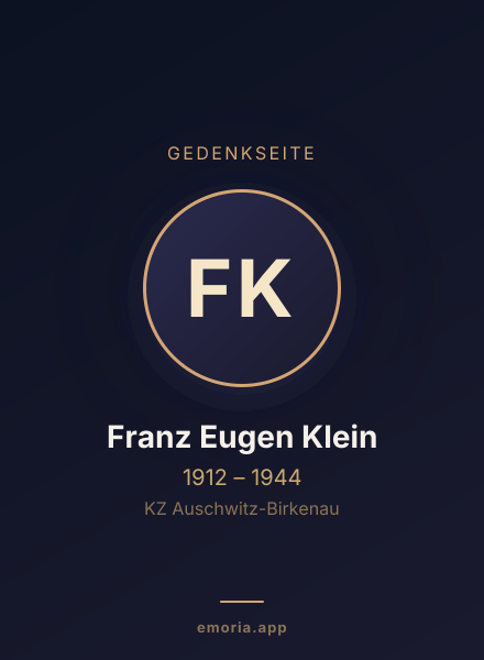 Gedenkportrait von Franz Eugen Klein
