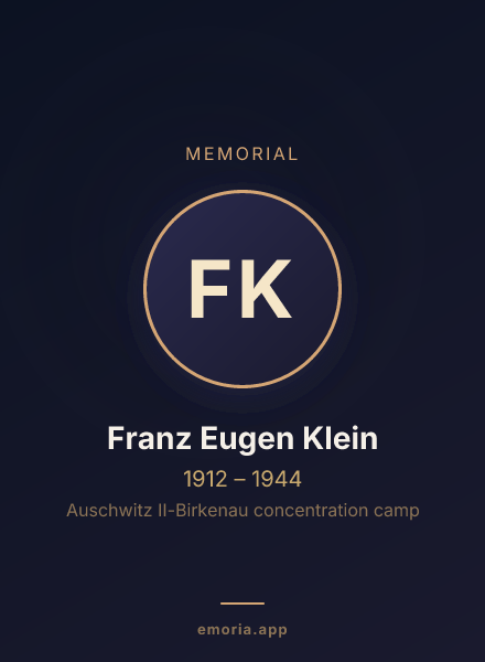 Memorial portrait of Franz Eugen Klein