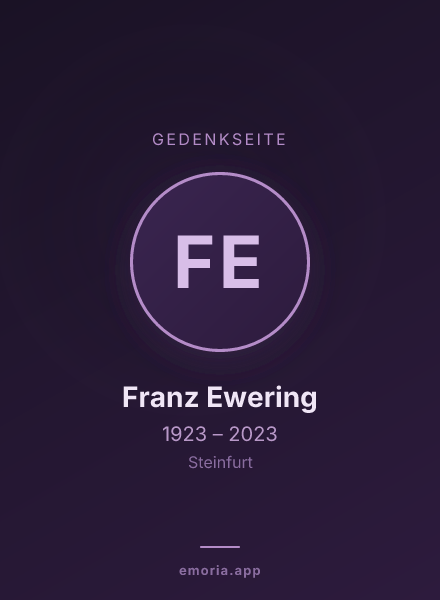 Gedenkportrait von Franz Ewering