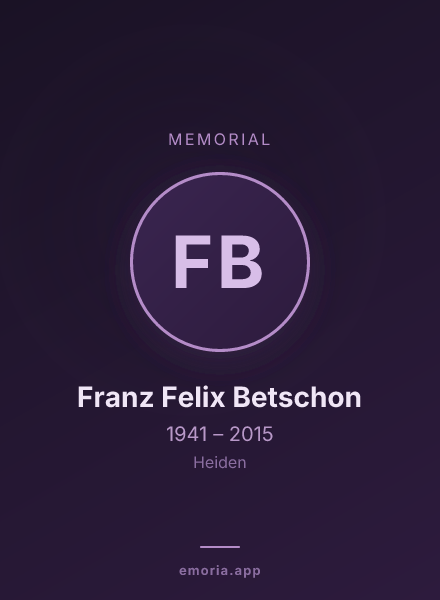 Memorial portrait of Franz Felix Betschon