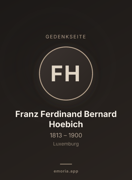 Gedenkportrait von Franz Ferdinand Bernard Hoebich