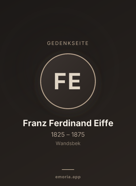 Gedenkportrait von Franz Ferdinand Eiffe