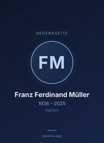 Gedenkportrait von Franz Ferdinand Müller