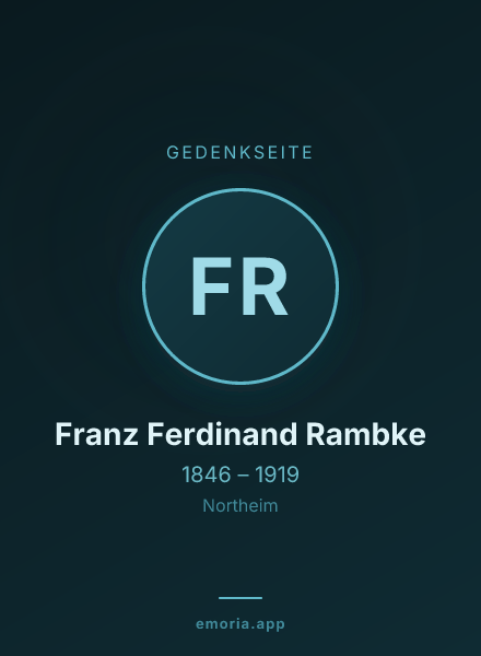 Gedenkportrait von Franz Ferdinand Rambke