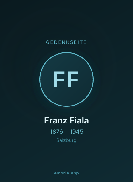 Gedenkportrait von Franz Fiala