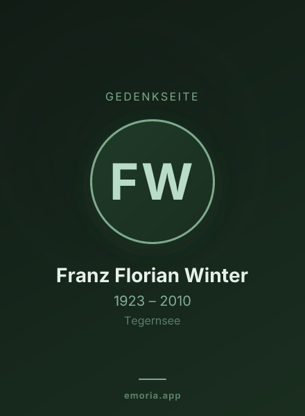 Gedenkportrait von Franz Florian Winter